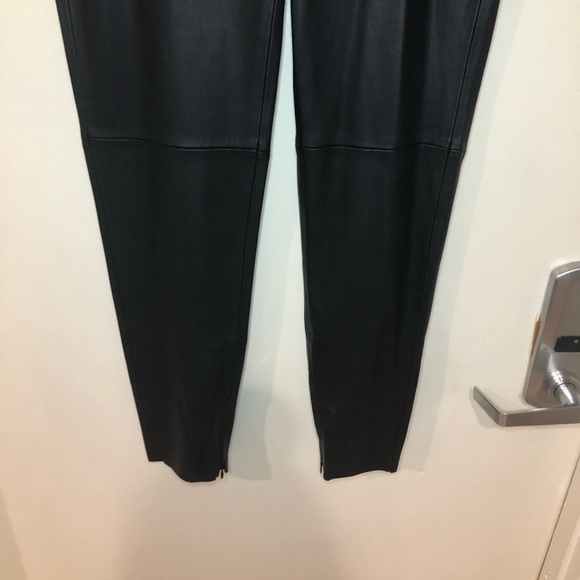 Zara Basic Black Leather Pants Size Large - Picture 5 of 11
